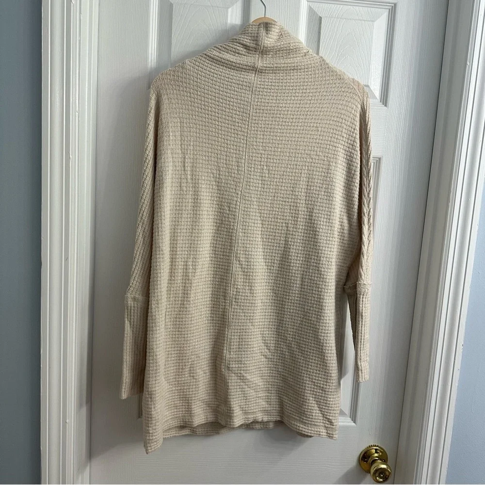 Free People Sweater Turtleneck Thermal Knit White Cream Minimalist Extra Small